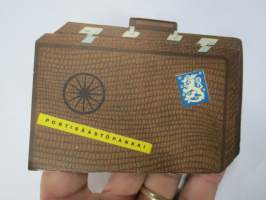 Postisäästöpankki - Matkaa varten muistettavaa -matkalaukun muotoinen "muistikirjanen" ennen matkaa ja matkalla ollessa huomioonotettavista asioista