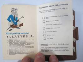 Postisäästöpankki - Matkaa varten muistettavaa -matkalaukun muotoinen "muistikirjanen" ennen matkaa ja matkalla ollessa huomioonotettavista asioista