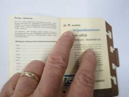 Postisäästöpankki - Matkaa varten muistettavaa -matkalaukun muotoinen "muistikirjanen" ennen matkaa ja matkalla ollessa huomioonotettavista asioista