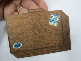 Postisäästöpankki - Matkaa varten muistettavaa -matkalaukun muotoinen "muistikirjanen" ennen matkaa ja matkalla ollessa huomioonotettavista asioista