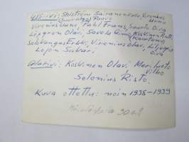 Paloauto, palomiehiä (kaikki nimetty, kirjoitettu kuvan tasutapuolelle, kuvaustietona; "otettu noin v. 1938-39" -valokuva