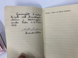 Tolkis FBK Medlemsbok Birger Stenström, boken utgiven 1934 -Tolkkinen Vapaapalokunta, jäsenkirja