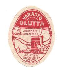 Varasto Olutta  -  olutetiketti ( Juliius Björkell lito)