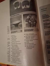 Posliininmaalaus ja keramiikka.Numero 2 /1987.Malliksi savitöille vaikka Herendin tehtaan maljakoita aina 1800 luvulta saakka, harrastajien matka ulkomaille ym.