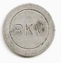 RKV Riihimäen Keskusvankila  poletti  1 A alumiini 20 mm