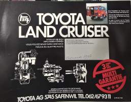 Toyota Land cruiser 19Vinyl top, Hard top, Chassis, Pick up ja Station wagon 1977 myyntiesite.