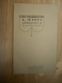 Valokuvaamo Uno Berglund, Lahti -visiittikorttivalokuva / visitcard photo - cdv