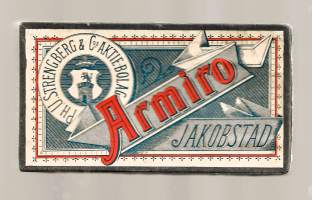 Armiro , tyhjä tupakka-aski, tuotepakkaus valm 1878-1942