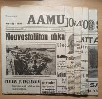 5 kappaletta Sodan lehdet -sarjassa ilmestyneitä sanomalehtiä, uustuotantoa