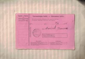 Postietuannin osotekortti Lappträsk - Porvoo 1915