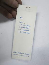 Alkuperäinen "Otto" - Pekka Mikkola &amp; Co Oy, Parola -pilkki, hopeanvärinen, käyttämätön, alkuperäispakkauksessaan