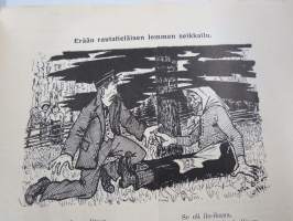 Ovela 1914 nr 8-9 -rautatieläisaiheinen pilalehti, ilmestynyt Terijoella