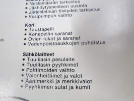 Mercedes-Benz asennusohje 1984 -henkilöautojen omatoimisen huollon, osien ja komponenttien tarkastusohjeiden, säätöjen yms. ohjekirja