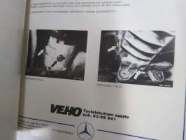 Mercedes-Benz asennusohje 1984 -henkilöautojen omatoimisen huollon, osien ja komponenttien tarkastusohjeiden, säätöjen yms. ohjekirja