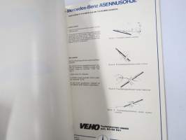 Mercedes-Benz asennusohje 1984 -henkilöautojen omatoimisen huollon, osien ja komponenttien tarkastusohjeiden, säätöjen yms. ohjekirja