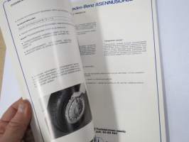 Mercedes-Benz asennusohje 1984 -henkilöautojen omatoimisen huollon, osien ja komponenttien tarkastusohjeiden, säätöjen yms. ohjekirja