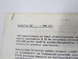 BMW 315 kaasutin 1 B2 -huolto-ohje ja tekniset tiedot monisteena