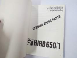 Hiab 650/1 -Reservdelskatalog / Spare Parts Catalogue / Ersatzteilkatalog -varaosaluettelo