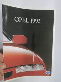 Opel Corsa, Astra, Vectra, Omega, Calibra, Senator + Sportit &amp; Caravan mallisto 1992 -myyntiesite / brochure
