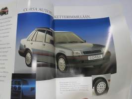 Opel Corsa, Astra, Vectra, Omega, Calibra, Senator + Sportit &amp; Caravan mallisto 1992 -myyntiesite / brochure