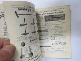 Geo. G. Bussey &amp; Co - Sports and Games Manufacturers - Catalogue 1925 -urheiluvälineiden ja -tarvikkeiden tuoteluettelo