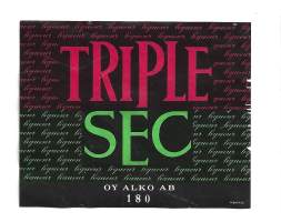 Triple Sec i nr 180 liköörietiketti  viinaetiketti
