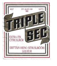 Triple Sec i nr 180 liköörietiketti  viinaetiketti