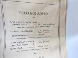 Finlandkämpfer 23.XI.1924 - Programm... -ilmeisesti Vapaussotaan sliittyvien juhlallisuuksien ohjelmalehtinen