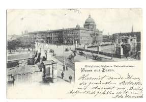 Gruss aus Berlin  postikortti  paikkakuntapostikortti  kulkenut 1901