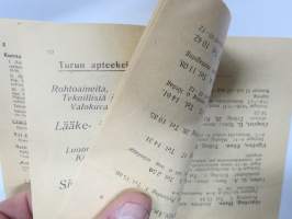 Luettelo Lääkäreistä, Hammaslääkäreistä, Eläinlääkäreistä, Kätilöistä ja Apteekeista Turussa 1914 - Förteckning över Läkare, Tandläkare, Veterinärer, Barnmorskor...