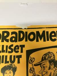 Näköradiomiehen ihmeelliset siekailut, Spede Pasanen, Aarre Elo, Danny, Tamara Lund, Leo Jokela, Simo Salminen, Vesa-Matti Loiri ym. -elokuvajuliste, keltasävyinen