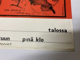 Näköradiomiehen ihmeelliset siekailut, Spede Pasanen, Aarre Elo, Danny, Tamara Lund, Leo Jokela, Simo Salminen, Vesa-Matti Loiri ym. -elokuvajuliste, punasävyinen