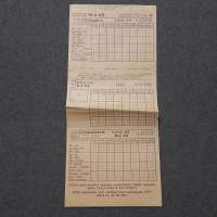 Veikkauslappu veikkaus kuponki no.22  5'6.6-1949 peliaika päättyy 1.6.49