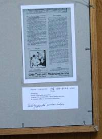 Alexander Paischeff, "Parturissa "   tussipiirros  sign AP-15 ,43x38 cm kehystetty Pilalehti Ampiaisen alkuperäispiirros