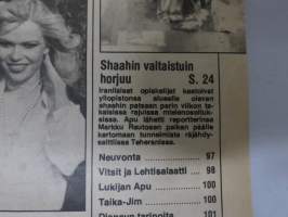 Apu 1978 nr 46, Iranin Shaahin kohtalon hetket, Virve Rosti &amp; Jussi Tukia, Konekaappari Aarno Lamminparras, Kallio - Kill City - Jarkka 15 v kuoli jengitappelussa...
