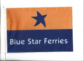 Blue Star Ferries - varustamolippu kangasta  15x24 cm