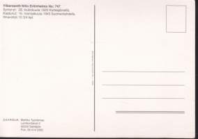 Postikortti -  Hävittäjä-ässä ylikersantti Niilo Erkinheimo. Ilmavoitot 10 kpl (sota, sotahistoria, ilmasota). 1996. Kulkematon.