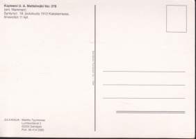 Postikortti -  Hävittäjä-ässä kapteeni U.A. Mattelmäki. Ilmavoitot 11 kpl (sota, sotahistoria, ilmasota). 1996. Kulkematon.