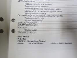Sisu kuorma-autot - Huolto-ohje - BTE Taka-akseli / BTM Taaempi  teliakseli -korjaamokirjasarjan osa