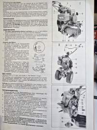 Agria typ 400 monikäyttökoneen käyttöohje ja varaosaluettelo.
