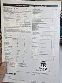 Talbot   GL ja GLS myyntiesite