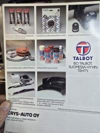 Talbot  solara  GL ja GLS lisävaruste luettelo.