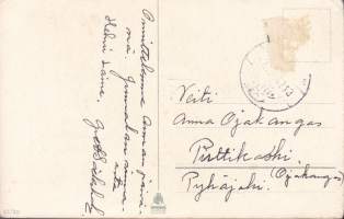 Onnittelukortti/ postikortti - Kukkasia. Uskonnollinen teksti. 1942