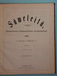 Säveleitä – Suomalainen Soitannollinen Kuukauslehti. Säveleitä 1887–1888 (sidottu yhteisnide, erittäin harvinainen, musiikkiperinne, 1880-luku)