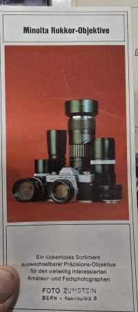 Minolta rokker- objektive myyntiesite.