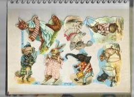 Puettuja eläimiäkiiltokuvia -  kiiltokuva kiiltokuva-arkki arkki