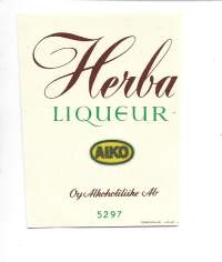 Herba nr 5297  vanha  liköörietiketti  viinaetiketti
