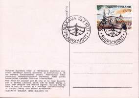 Filatelia Suomi - Sulkavan soudut / suursoudut 10.7.1977. Erikoisleimakortti.