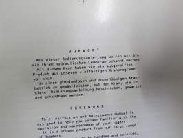 Palfinger PK 5200 Hydraulic crane - Operating instruction -norturi, käyttöohjekirja, monikielinen (ei suomi)