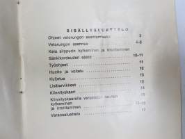 JF FH 111, FH 130 kelasilppuri -käyttöohje ja varaosaluettelo